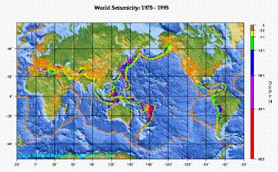 Geologic activity around plates