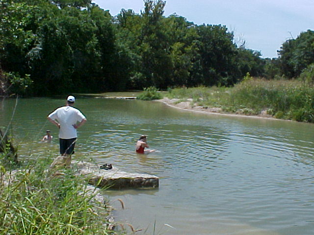swiming in blue hole